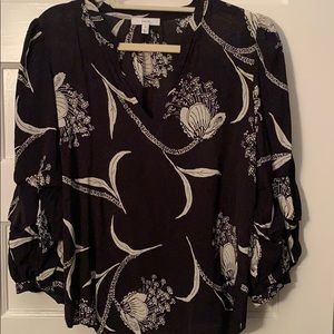 Floral print silk blouse